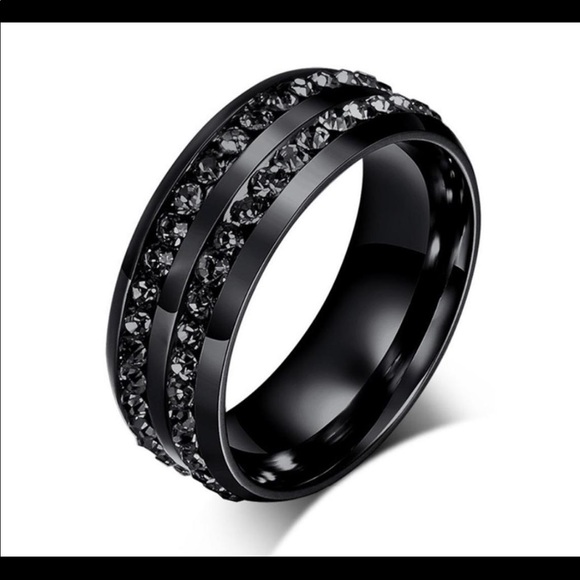 New s925 black gunmetal men wedding ring